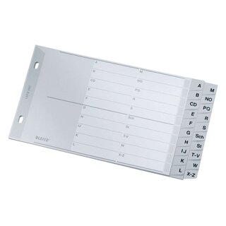 Leitz 1267 Register - A - Z, PP, A5 quer, 2 Abläufe, 20 Blatt, grau