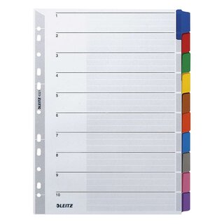 Leitz 4321 Register - blanko, Karton, A4, 10 Blatt, Taben 10-farbig
