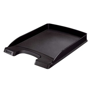 Leitz 5237 Briefkorb Flach Plus, A4, extra flach, Polystrol, schwarz
