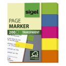 Sigel® Haftmarker Folie - 50 x 12 mm, 5 Farben, 200...