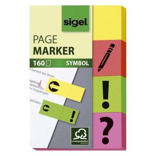 Sigel® Haftmarker Symbol - 50 x 20 mm, 4 Farben, 160 Streifen