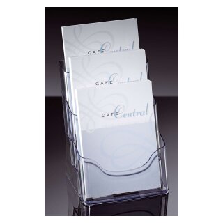 Sigel® Tisch-Prospekthalter acrylic, mit 3 Fächern, glasklar, für A5