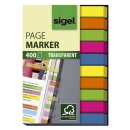 Sigel® Haftmarker Folie - 50 x 6 mm, 5 Farben, 400...