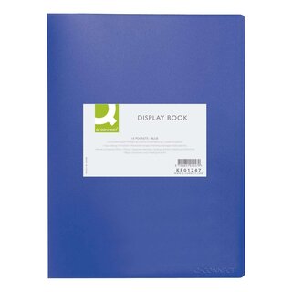 Q-Connect Sichtbuch - 10 Hüllen, Einband PP, 450 mym, blau