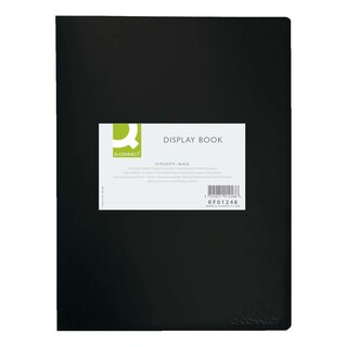 Q-Connect Sichtbuch - 10 Hüllen, Einband PP, 450 mym, schwarz