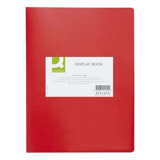 Q-Connect Sichtbuch - 20 Hüllen, Einband PP, 450 mym, rot
