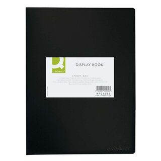 Q-Connect Sichtbuch - 20 Hüllen, Einband PP, 450 mym, schwarz