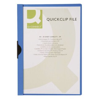 Q-Connect Klemm-Mappen - blau, Fassungsvermögen bis 25 Blatt KF00462