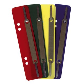 Q-Connect Heftstreifen Kunststoff, kurz - Deckleiste aus Metall, sortiert, 250 Stück (10 Bündel mit 25 Stück)