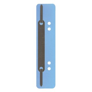 Q-Connect Heftstreifen Kunststoff, kurz - Deckleiste aus Metall, hellblau, 25 Stück