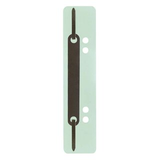 Q-Connect Heftstreifen Kunststoff, kurz - Deckleiste aus Metall, hellgrün, 25 Stück
