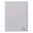 Durable Zahlenregister - PP, 1 - 12, grau, A4, 12 Blatt