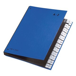 Pagna® Pultordner Color-Einband - Tabe A - Z, 24 Fächer, Farbe blau