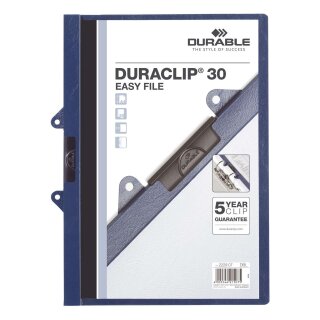 Durable Klemm-Mappe DURACLIP® 30 EASY FILE, DIN A4, dunkelblau