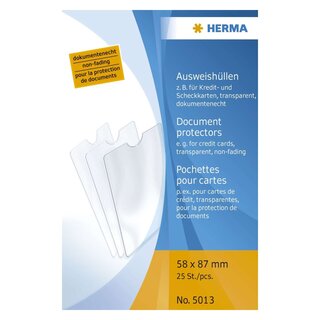 Herma 5013 Ausweishüllen 58x87 mm für Kredit-/Scheckkarte