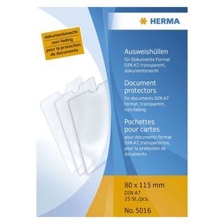 Herma 5016 Ausweishüllen 80x115 mm für Dokumente Format DIN A7