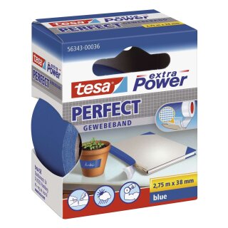 Tesa® Gewebeklebeband extra Power Gewebeband, 2,75 m x 38 mm, blau