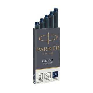 Parker Tinte für Füllhalter Quink Tintenpatrone, schwarz-blau, 5 Patronen