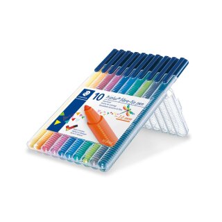Staedtler® Fasermaler triplus® color 323 - ca. 1,0 mm, aufstellbare Box, 10 Farben