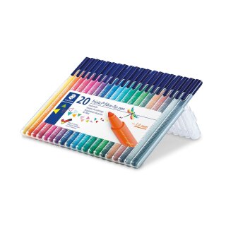 Staedtler® Fasermaler triplus® color 323 - ca. 1,0 mm, aufstellbare Box, 20 Farben