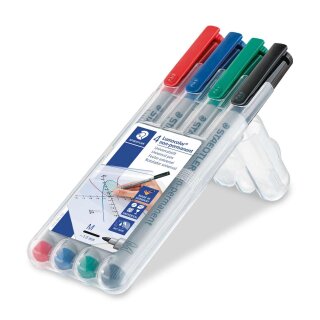Staedtler® Feinschreiber Universalstift Lumocolor non-permanent, M, STAEDTLER Box mit 4 Farben