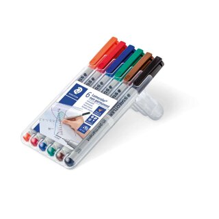 Staedtler® Feinschreiber Universalstift Lumocolor non-permanent, S, STAEDTLER Box mit 6 Farben