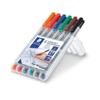 Staedtler® Feinschreiber Universalstift Lumocolor non-permanent, M, STAEDTLER Box mit 6 Farben