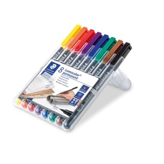 Staedtler® Feinschreiber Universalstift Lumocolor permanent, S, STAEDTLER Box mit 8 Farben