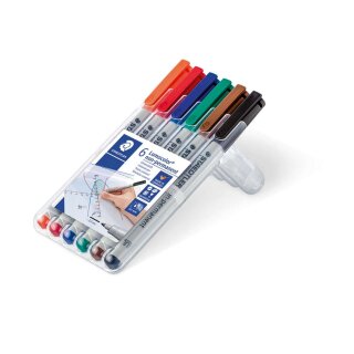 Staedtler® Feinschreiber Universalstift Lumocolor non-permanent, F, STAEDTLER Box mit 6 Farben