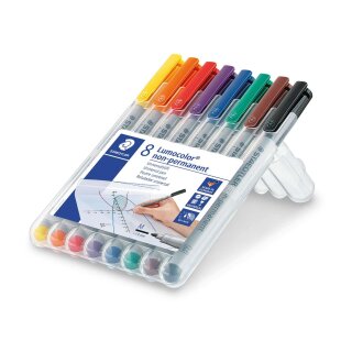 Staedtler® Feinschreiber Universalstift Lumocolor non-permanent, M, STAEDTLER Box mit 8 Farben