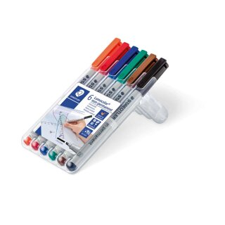 Staedtler® Feinschreiber Universalstift Lumocolor non-permanent, B, STAEDTLER Box mit 6 Farben