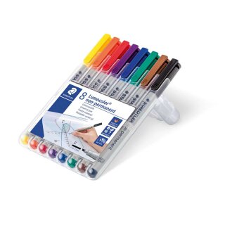 Staedtler® Feinschreiber Universalstift Lumocolor non-permanent, B, STAEDTLER Box mit 8 Farben