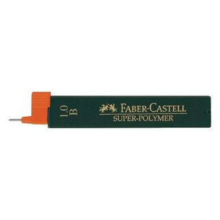 Faber-Castell Feinmine SUPER POLYMER, 0,9/1 mm, B, tiefschwarz, 12 Minen