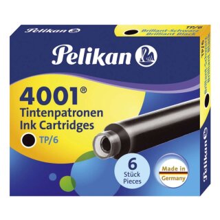 Pelikan Tintenpatrone 4001® TP/6 - brillant-schwarz, Schachtel mit 6 Patronen