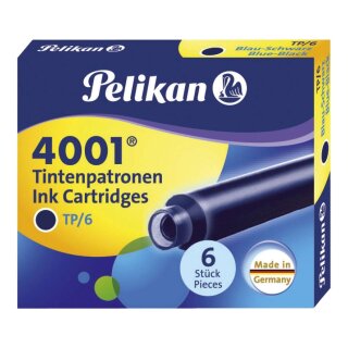 Pelikan Tintenpatrone 4001® TP/6 - blauschwarz, Schachtel mit 6 Patronen