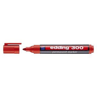 Edding 300 Permanentmarker - nachfüllbar, 1,5 - 3 mm, rot