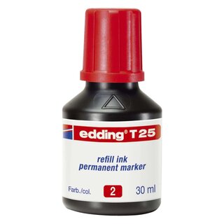 Edding T 25 Nachfülltusche für Permanentmarker, 30 ml, rot