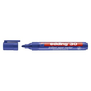 Edding 30 Brilliant paper marker - nachfüllbar, 1,5 - 3 mm, blau