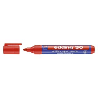 Edding 30 Brilliant paper marker - nachfüllbar, 1,5 - 3 mm, rot