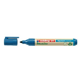 Edding 31 Flipchartmarker EcoLine - nachfüllbar, 1,5 - 3 mm, blau