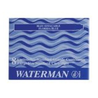 Waterman Tintenpatronen - floridablau, Standard-Großraum, 8 Patronen