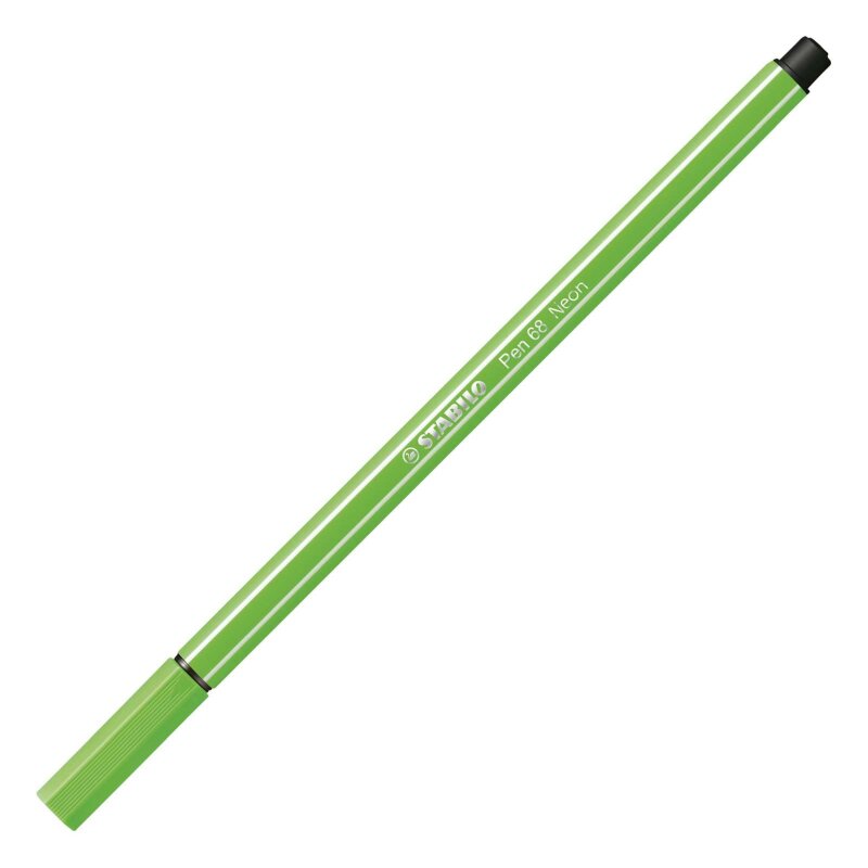 STABILO Pen 68 Fasermaler - Strichstärke 1,0 Mm, Grün, Wasserbasierte Geruchsneutrale Tinte, 12er Pack