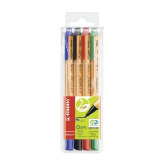 Stabilo® Faserschreiber GREENpoint®, 0,8 mm, Etui mit 4 Stiften