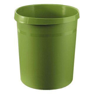 HAN Papierkorb GRIP, 18 Liter, rund, 2 Griffmulden, extra stabil, grün
