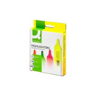 Q-Connect Textmarker, ca. 2 - 5 mm, Etui mit 4 Farben