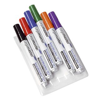 Legamaster Boardmarker TZ 1 - 6er Etui, nachfüllbar, 1,5 - 3 mm, 6 Farben