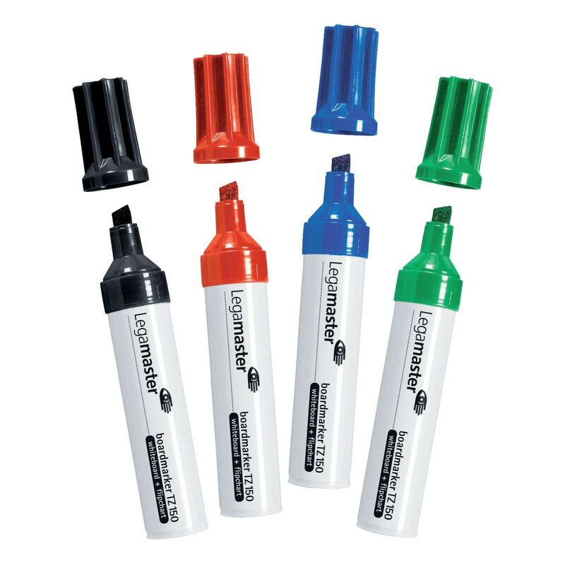 Edding Boardmarker 250 – 4er Set In Schwarz, Rot, Blau, Grün, Mit Whiteboard-Löscher Magnetisch