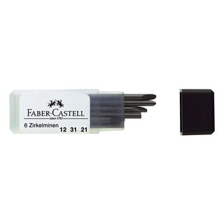 Faber-Castell Zirkelminen - universell passend, 6 Stück in einer Dose