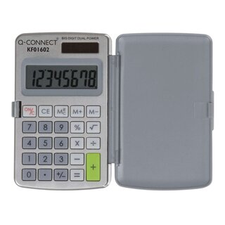 Q-Connect Taschenrechner, 8 stellig, grau