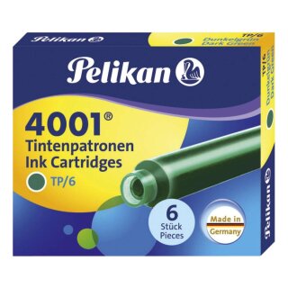 Pelikan Tintenpatrone 4001® TP/6 - dunkelgrün, Schachtel mit 6 Patronen